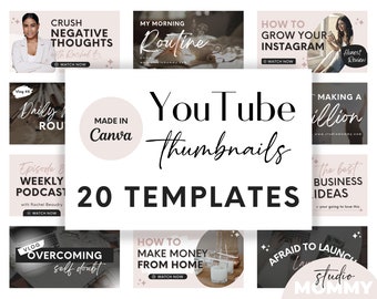 YouTube Thumbnails Canva Templates Small Business - Social Media Brand Kit - Studio Mommy A10