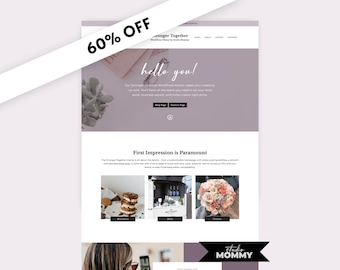 WordPress Theme - Purple Kadence WordPress Design: Bloggers & Coaches Website Template - Stronger Together by Studio Mommy A17
