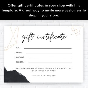 Gift Card Template Printable and Editable - Gift Certificate for Women ...