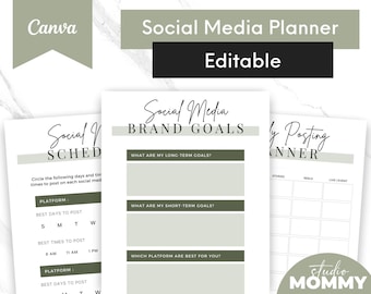 Modèle modifiable d'agenda pour les réseaux sociaux - impression sur toile (PDF) - Studio Mommy A14