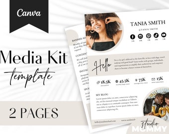 Media Kit Template Canva, Influencer Media Kit, Content Creator Media Kit, Media Kit Canva, TikTok Media Kit, Blogger Media Kit - A08