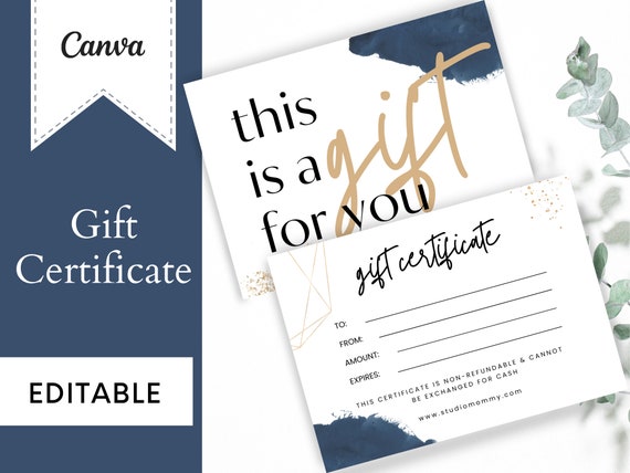 Gift Card Template Printable and Editable Gift Certificate - Etsy