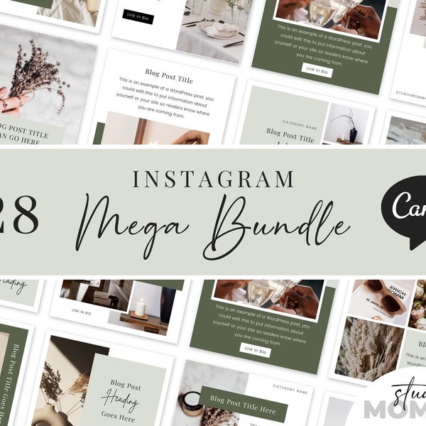 Green Instagram Templates - Instagram Post, Instagram Post Templates, Canva Instagram Template, Instagram Post Template Canva - A14