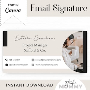Email Signature Template Canva - Email Marketing Signature Template - Email Newsletter Signature Template - Email Signature Gmail - A08