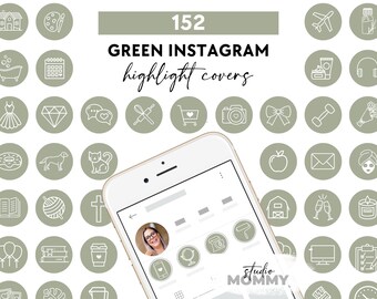 Couvertures vertes Instagram – 152 icônes d'histoire (PNG) - A14 Studio Mommy