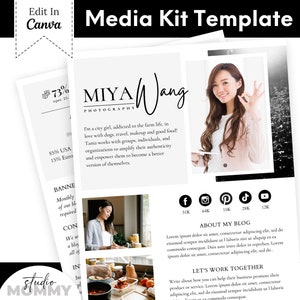 Plantilla de kit de medios Canva, kit de medios para influencers, kit de medios para creadores de contenido, kit de medios Canva, kit de medios de TikTok, kit de medios de Instagram - A09