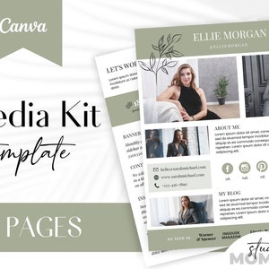 Media Kit Template Canva, Influencer Media Kit, Content Creator Media Kit, Media Kit Canva, TikTok Media Kit, Blogger Media Kit - A14