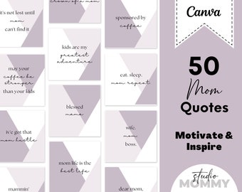 Mom Quotes Templates - Mom Quotes PNG, Motivational Quotes Templates, Inspirational Quotes, Instagram Template Canva, Quotes PNG Bundle, A17