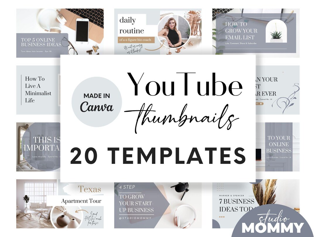 Youtube Thumbnails - Youtube Kit - Youtube Brand Kit - Youtube Canva ...