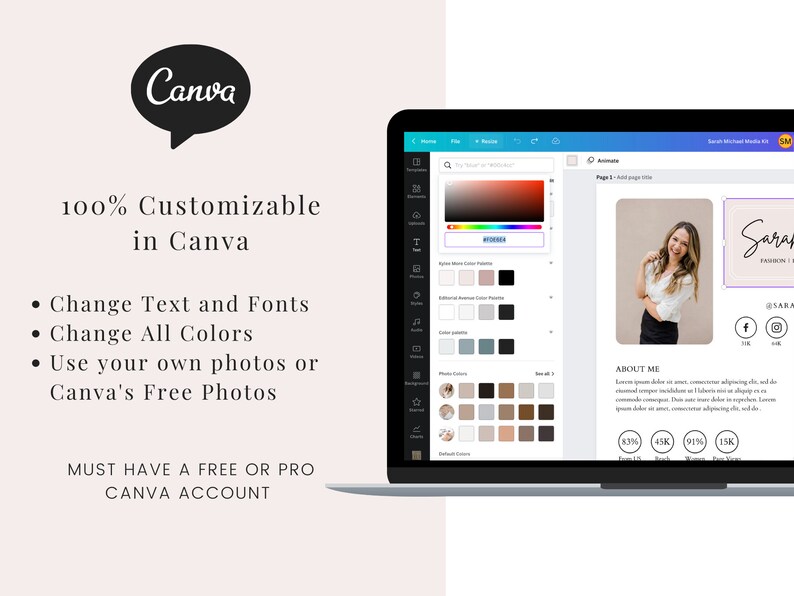 Media Kit Template Canva, Influencer Media Kit, Content Creator Media Kit, Media Kit Canva, TikTok Media Kit, Blogger Media Kit A10 image 3