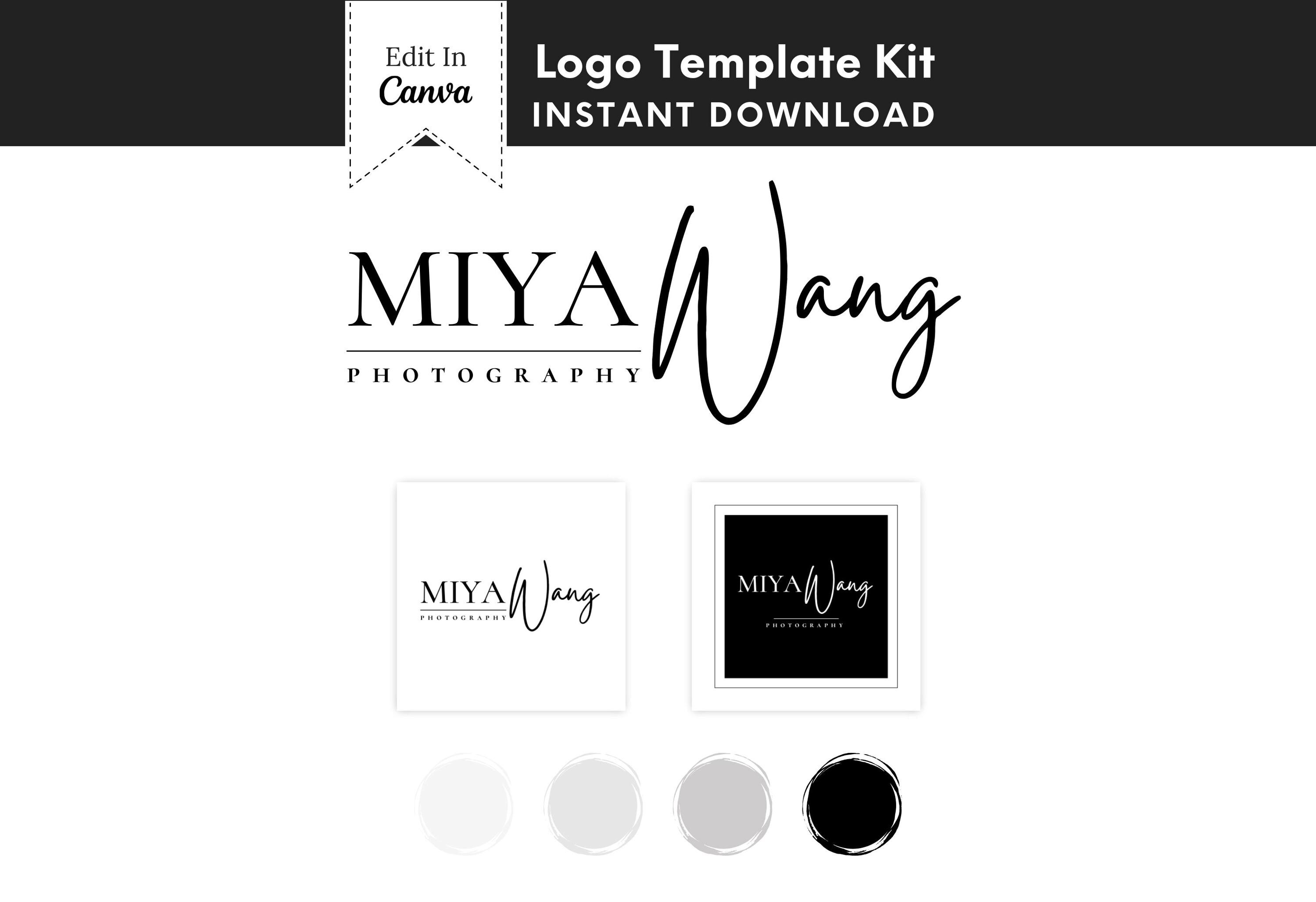 Minimalist Logo Design Branding Kit - Editable Canva Template (digital ...