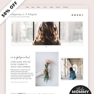 WordPress Theme Blog - Lifestyle Bloggers - WordPress Template For Bloggers - WordPress Blog Theme - Pink Website Template WordPress - A10