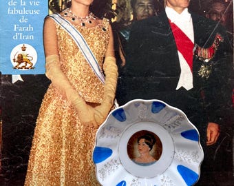 Vintage Pahlavi Plate, Shahbanou Farah Diba Engagement Souvenir, Made Japan