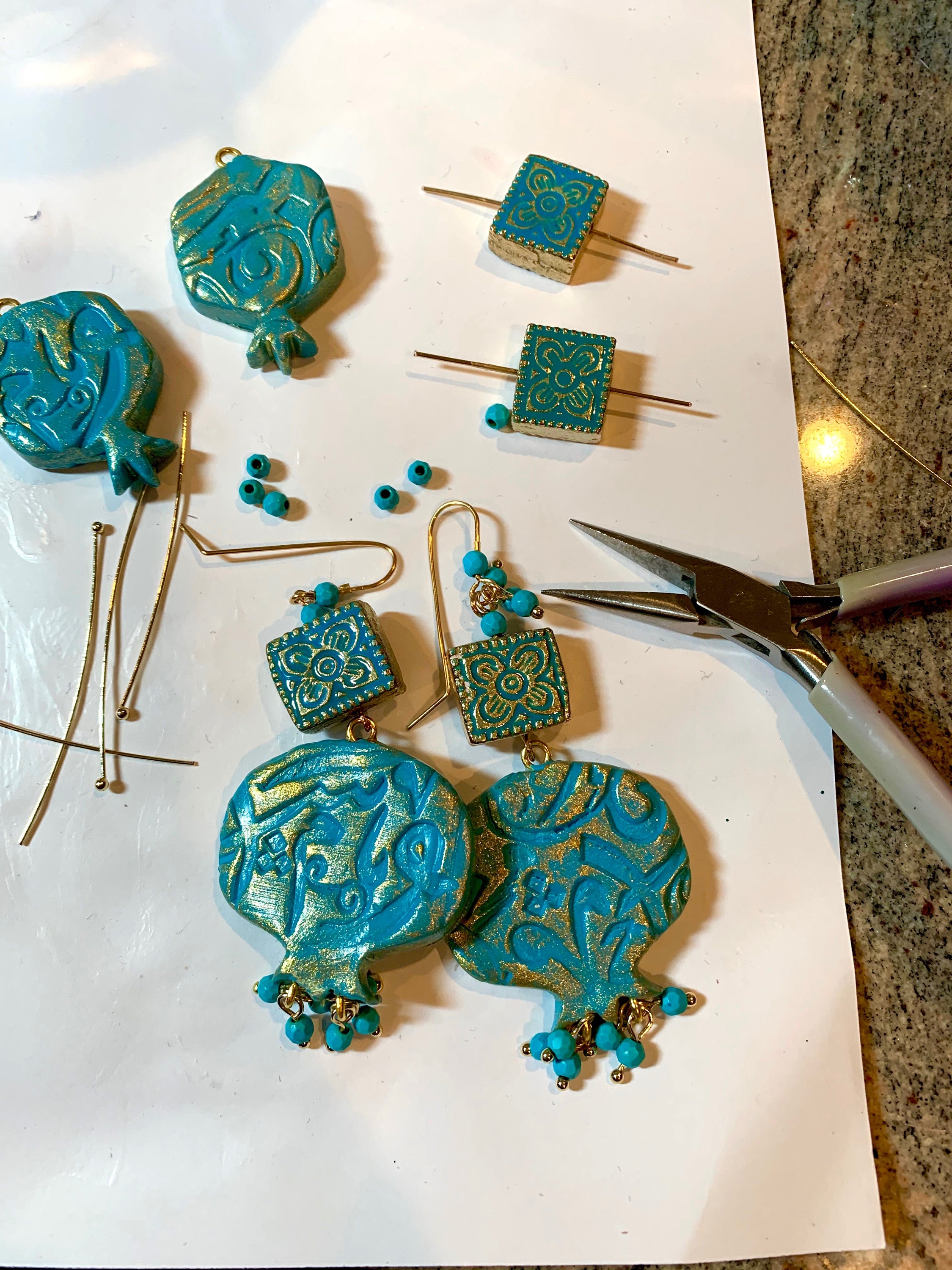 Persian Pomegranate Turquoise Earrings Farsi/Arabic Etsy