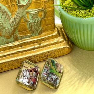 Shahnameh Persian Jewelry, Ferdowsi Ferdosi Book of Kings, Persian Earrings, Persian Gifts Lightweight Wooden Earrings, Persian Art