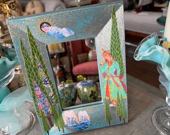 Handmade Persian Style Miniature Mirror, Norooz Haftsin Decor, Khorshid Khanom Art, Country of Origin: USA