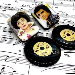Persian Earrings, Aref and Ramesh Persian Singers, Persian Oldies, Lightweight Wooden Earrings, Persian Amulets, Persian Vintage Look Yalda