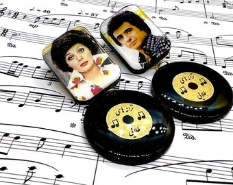 Persian Style Jewelry, Aref and Ramesh Persian Singer Earrings, Handmade Wooden Jewelry