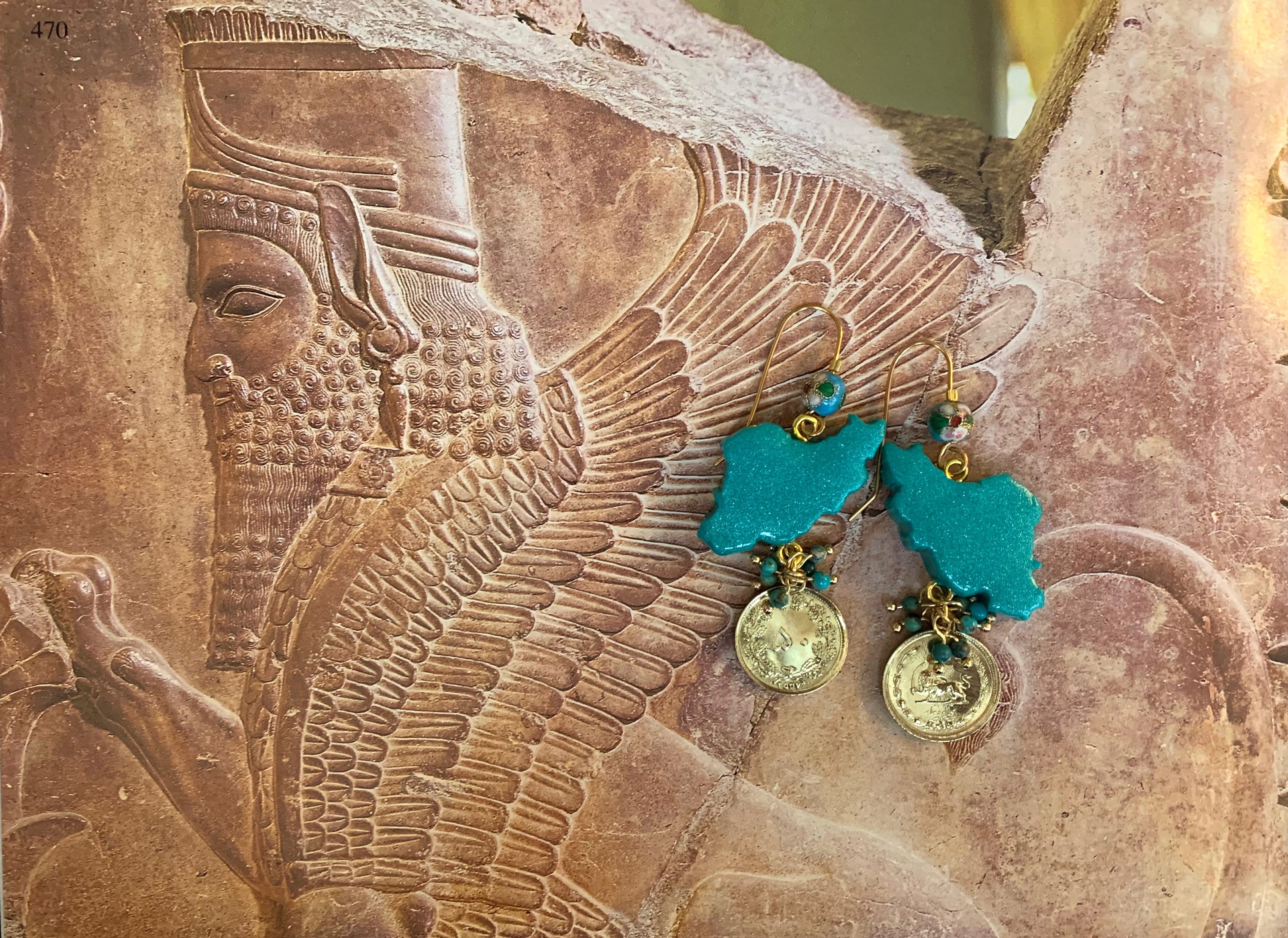 Persian Jewelry Turquoise Clay Persian Handmade Earrings Etsy