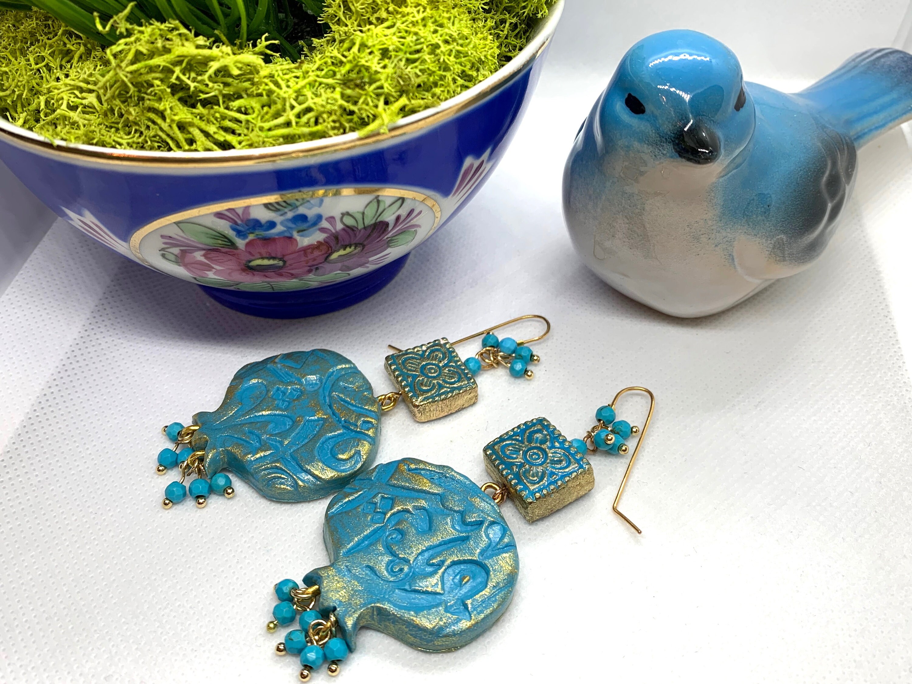 Persian Pomegranate Turquoise Earrings Farsi/Arabic Etsy