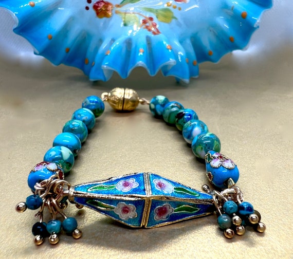 Persian Jewelry Minakari Persain Bracelet Small Bracelet for Small Wrist Persian Jewelry Magnetic Clasp Unique Persian Gifts for Women Etsy