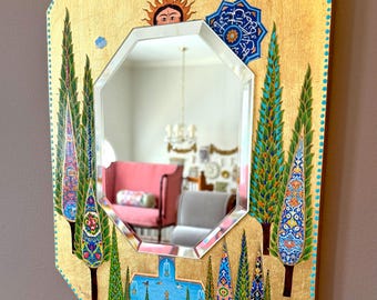 Haftsin Haftseen Set & Sofreh Aghd Mirror and Stand, Nowruz Decoration, Persian Style Art