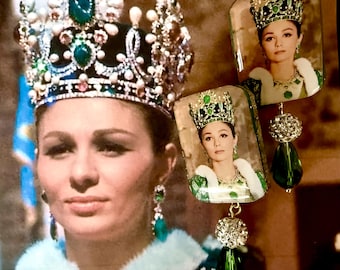 Farah Pahlavi Earrings, Persian Jewelry, Coronation of Mohammad Reza Shah, Diba