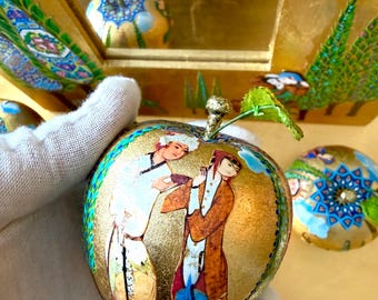 Miniature Art Persian Style Decor, One (1) Nowruz Norooz Apple for Haftsin Haft seen, USA Made
