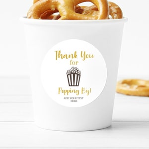 Thanks for Popping By Thank You Favor Circle Tag Printable Decoration INSTANT DOWNLOAD
