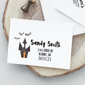Printable Editable Address Envelope Halloween DIY Envelope Template Haunted House CORJL