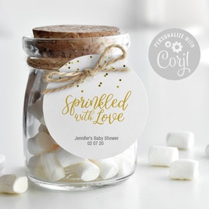 Sprinkled with Love Baby Shower Favor Tag: Editable Printable (Digital Download)