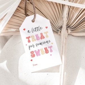 Valentijnsdag Cadeaukaartjes Bewerkbare Valentijnsdag Tag PDF Een kleine traktatie voor iemand lieve Corjl