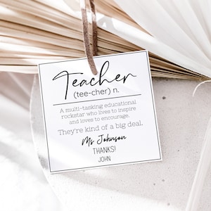 Personalized Teacher Appreciation Gift Tag (PDF & JPG)