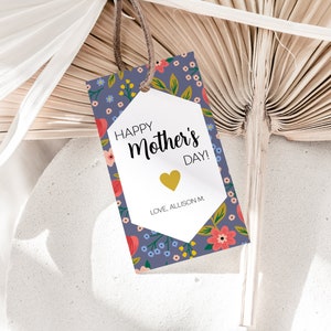 Happy Mother&#39;s Day Tags Favor Tag Mothers Day Gift Tag Floral Gift Tag Gift Mother&#39;s Day Flower Corjl