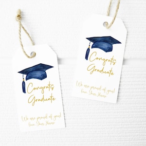 Étiquette-cadeau de diplômé imprimable Étiquette-cadeau de graduation personnalisée Merci Autocollant modifiable TÉLÉCHARGEMENT INSTANTANÉ