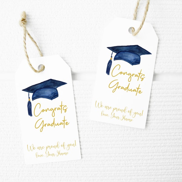 Printable Graduate Gift Tag Personalized Graduation Gift Tag Thank You Editable Sticker INSTANT DOWNLOAD