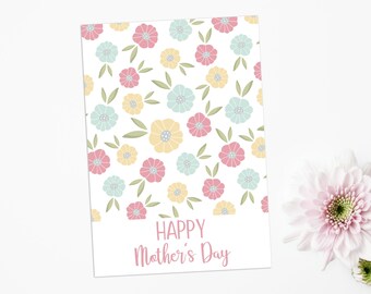 Mother's Day Cookie Card: Floral Mini Printable Tag