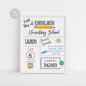 Last Day of School Kids Printable Sign Summer Sign Personalized Editable INSTANT DOWNLOAD