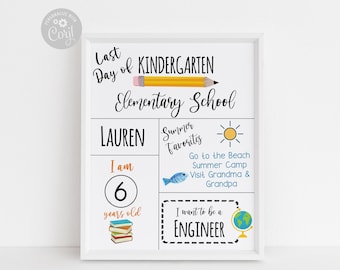 Last Day of School Kids Printable Sign Summer Sign Personalized Editable INSTANT DOWNLOAD