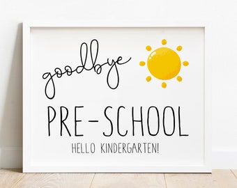 Last Day of School Kids Printable Preschool Sign Summer Sign Personalized Editable INSTANT DOWNLOAD