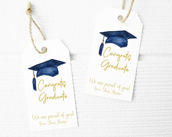 Printable Graduate Gift Tag Personalized Graduation Gift Tag Thank You Editable Sticker INSTANT DOWNLOAD