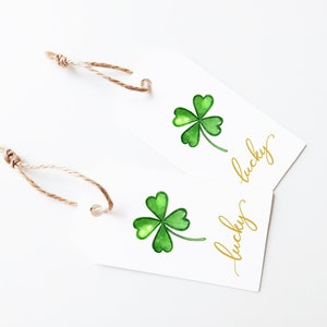 Shamrock Lucky Printable Gift Tags Favor Tags St. Patricks Day INSTANT DOWNLOAD