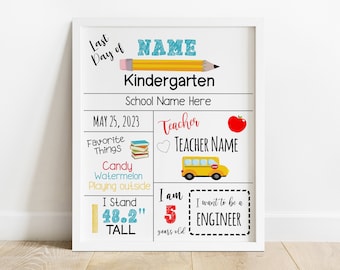 Last Day of School Kids Printable Sign Last Day of School Editable INSTANT DOWNLOAD