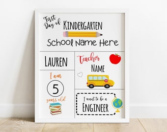 Back to School Kids Printable Sign First Day of School Editable INSTANT DOWNLOAD