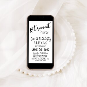Retirement Party Electronic Invitation Mobile Invite Minimalist Digital Editable INSTANT DOWNLOAD