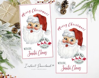 Santa North Pole Christmas Printable Instant Download Gift Tags