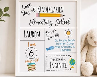 Last Day of School Sign: Editable Kids Photo Prop - Digital Download