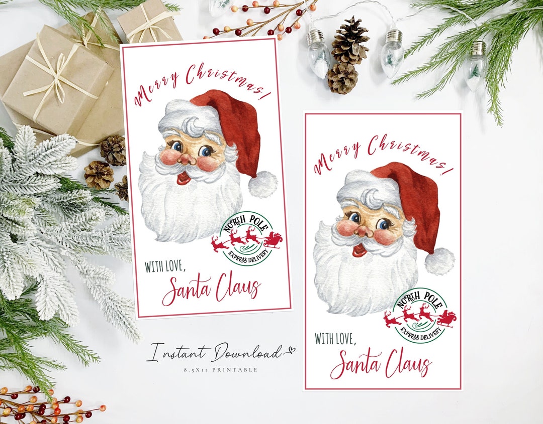 Santa North Pole Christmas Printable Instant Download Gift Tags - Etsy