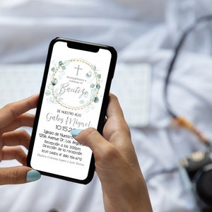 Dopinbjudan: Spanskt Bautizo-mobilkort (redigerbart digitalt) bild 3