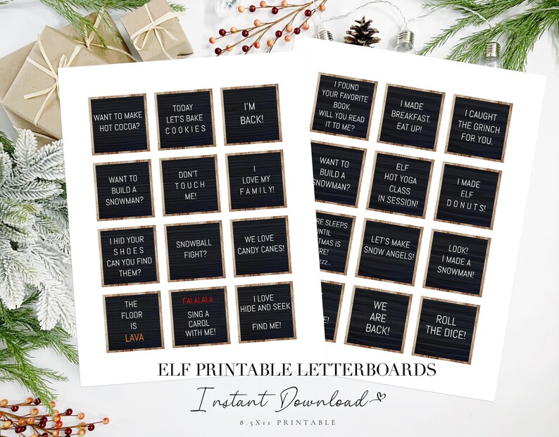 Printable Mini Elf Letter Board 48 ELF INSTANT DOWNLOAD Etsy